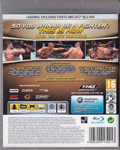 UFC Undisputed 2010 - PS3  (B Grade) (Genbrug)